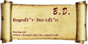 Bognár Dorián névjegykártya
