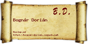 Bognár Dorián névjegykártya